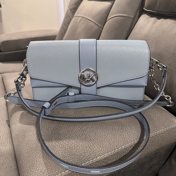 Michael Kors Greenwich medium shoulder bag in pale blue